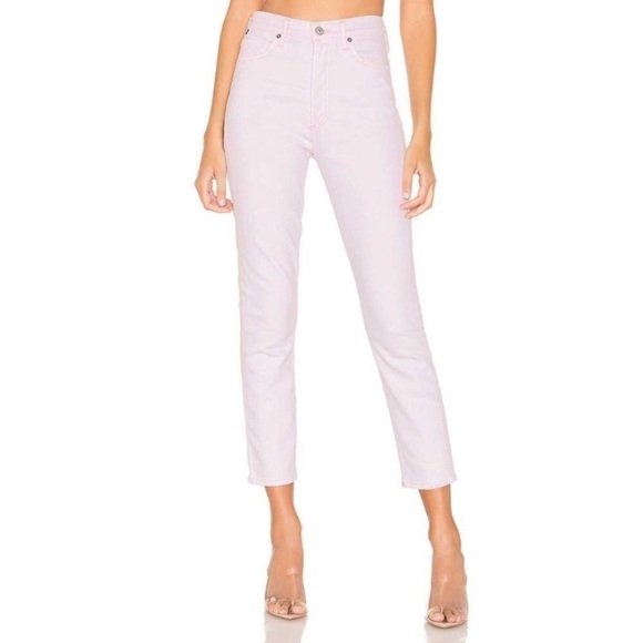 Citizens of Humanity Olivia High Rise Slim Crop Pants Rosewater - Picture 2 of 13